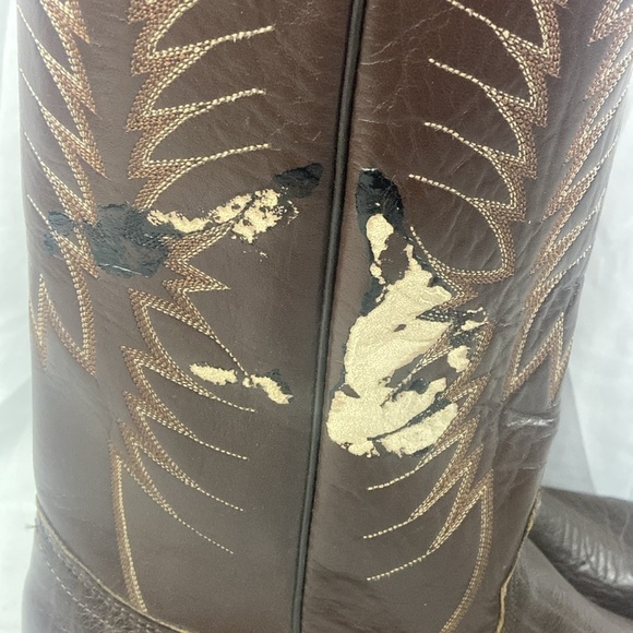 Nocona Cowboy Boots Brown Leather Size 11.5 B NWT READ DEFECT - Picture 14 of 15